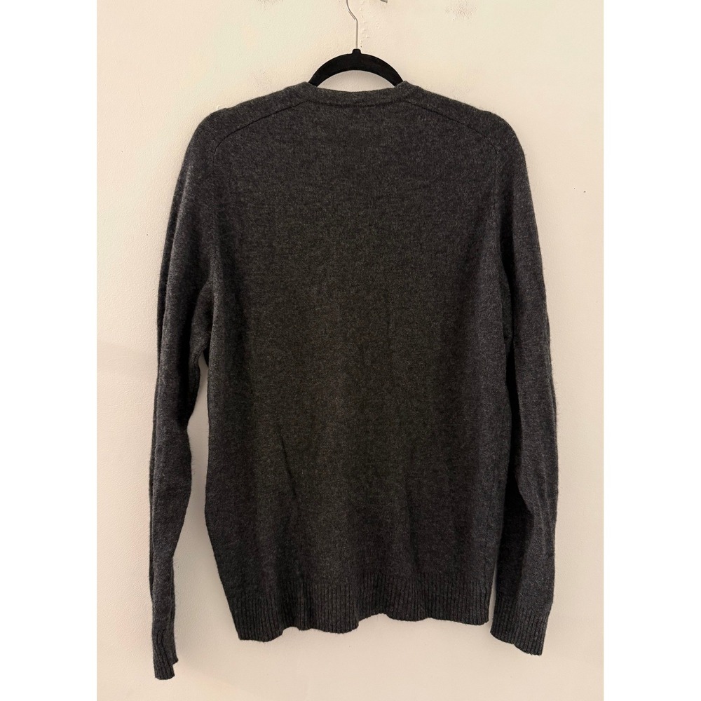 Muji Wool Yak Hair Blend V-Neck Cardigan Sweater Charcoal Gray Womens M Preppy